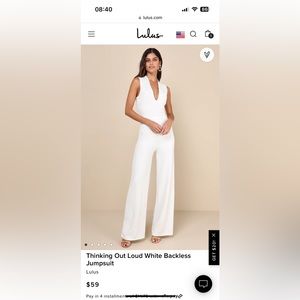 Lulu’s White Backless Jumpsuit